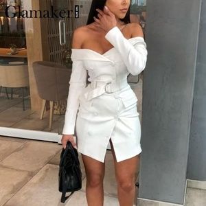 Female fashion wrap autumn party dress